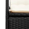 3-tlg. Bistro-Set mit Kissen Schwarz Poly Rattan und Akazie