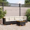 5-tlg. Garten-Sofagarnitur mit Kissen Schwarz Poly Rattan