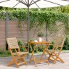 3-tlg. Bistro-Set Beige Poly Rattan und Massivholz