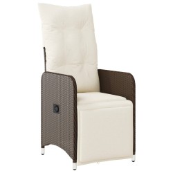 Outdoor-Lehnstühle 2 Stk. mit Tisch Braun Poly Rattan