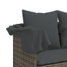 5-tlg. Garten-Sofagarnitur mit Kissen Grau Poly Rattan