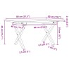 Couchtisch X-Gestell 80x50x40cm Massivholz Kiefer und Gusseisen