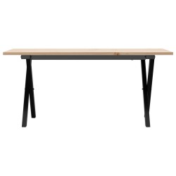 Couchtisch X-Gestell 90x40x45cm Massivholz Kiefer und Gusseisen