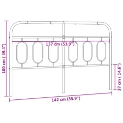 Kopfteil Metall Schwarz 137 cm