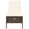 Sonnenliege mit Auflage Braun Poly Rattan