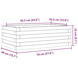 Pflanzkübel Wachsbraun 70x40x23 cm Massivholz Kiefer