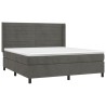 Boxspringbett mit Matratze Dunkelgrau 180x200 cm Samt