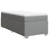 Boxspringbett mit Matratze Hellgrau 80x200 cm Stoff