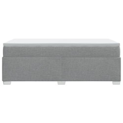 Boxspringbett mit Matratze Hellgrau 90x190 cm Stoff