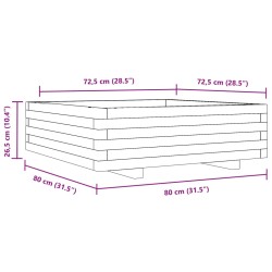 Pflanzkübel 80x80x26,5 cm Kiefernholz Imprägniert