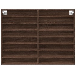 Vitrinenschrank Braun Eichen-Optik 100x8,5x75 cm Holzwerkstoff