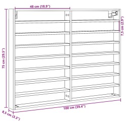 Vitrinenschrank Braun Eichen-Optik 100x8,5x75 cm Holzwerkstoff