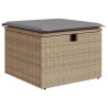 9-tlg. Garten-Sofagarnitur mit Kissen Beige Poly Rattan