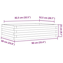 Pflanzkübel 90x60x23 cm Massivholz Douglasie