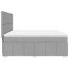 Boxspringbett mit Matratze Hellgrau 180x200 cm Stoff