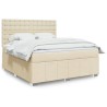 Boxspringbett mit Matratze Creme 180x200 cm Stoff