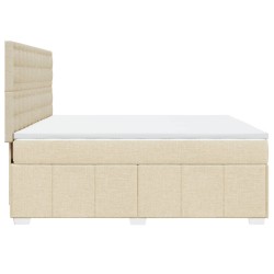 Boxspringbett mit Matratze Creme 180x200 cm Stoff