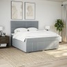 Boxspringbett mit Matratze Hellgrau 180x200 cm Stoff