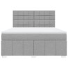 Boxspringbett mit Matratze Hellgrau 180x200 cm Stoff