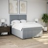 Boxspringbett mit Matratze Hellgrau 140x200 cm Stoff