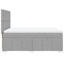 Boxspringbett mit Matratze Hellgrau 140x200 cm Stoff