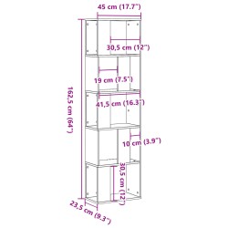 Bücherregal 5 Böden Altholz 45x23,5x162,5 cm Holzwerkstoff