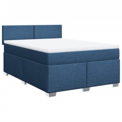 Boxspringbett mit Matratze Blau 140x190 cm Stoff