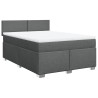 Boxspringbett mit Matratze Dunkelgrau 140x190 cm Stoff