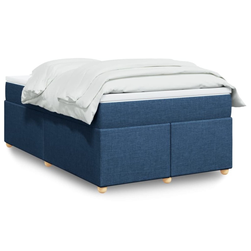 Boxspringbett mit Matratze Blau 120x200 cm Stoff