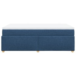 Boxspringbett mit Matratze Blau 120x200 cm Stoff