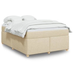 Boxspringbett mit Matratze Creme 140x200 cm Stoff