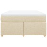 Boxspringbett mit Matratze Creme 140x200 cm Stoff