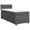 Boxspringbett mit Matratze Dunkelgrau 90x200 cm Stoff