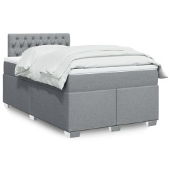 Boxspringbett mit Matratze Hellgrau 120x190 cm Stoff