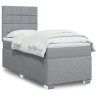 Boxspringbett mit Matratze Hellgrau 100x200 cm Stoff