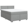 Boxspringbett mit Matratze Hellgrau 140x190 cm Stoff