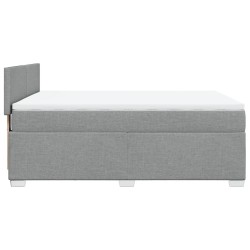 Boxspringbett mit Matratze Hellgrau 140x190 cm Stoff