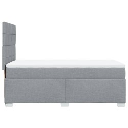 Boxspringbett mit Matratze Hellgrau 100x200 cm Stoff