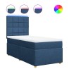 Boxspringbett mit Matratze Blau 90x190 cm Stoff