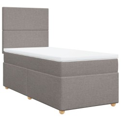 Boxspringbett mit Matratze Taupe 90x200 cm Stoff