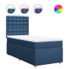 Boxspringbett mit Matratze Blau 90x200 cm Stoff