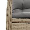 7-tlg. Garten-Essgruppe mit Kissen Beige Poly Rattan