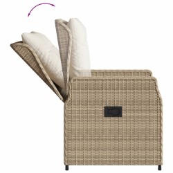 7-tlg. Garten-Essgruppe mit Kissen Beige Poly Rattan