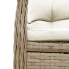 7-tlg. Garten-Essgruppe mit Kissen Beige Poly Rattan