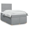 Boxspringbett mit Matratze Hellgrau 120x190 cm Stoff