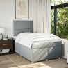 Boxspringbett mit Matratze Hellgrau 120x190 cm Stoff