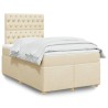 Boxspringbett mit Matratze Creme 120x190 cm Stoff