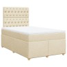 Boxspringbett mit Matratze Creme 120x190 cm Stoff