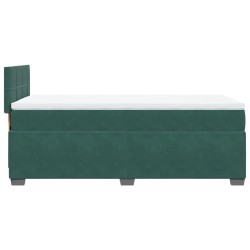 Boxspringbett mit Matratze Dunkelgrün 100x200 cm Samt