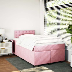 Boxspringbett mit Matratze Rosa 120x190 cm Samt